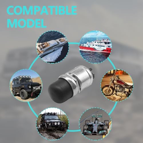 12V 50A Engine Start Push Button, Waterproof Horn Button Momentary Start