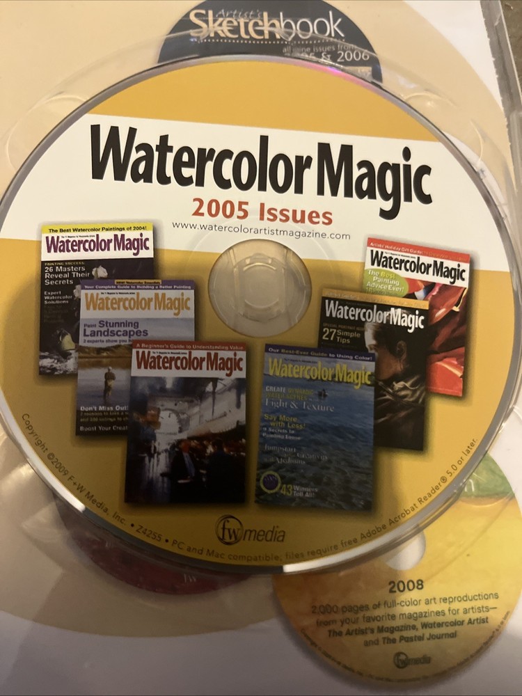 Watercolor Magic 2005 & 2007 Issues CD 400+ Printable Pages Art Instruction