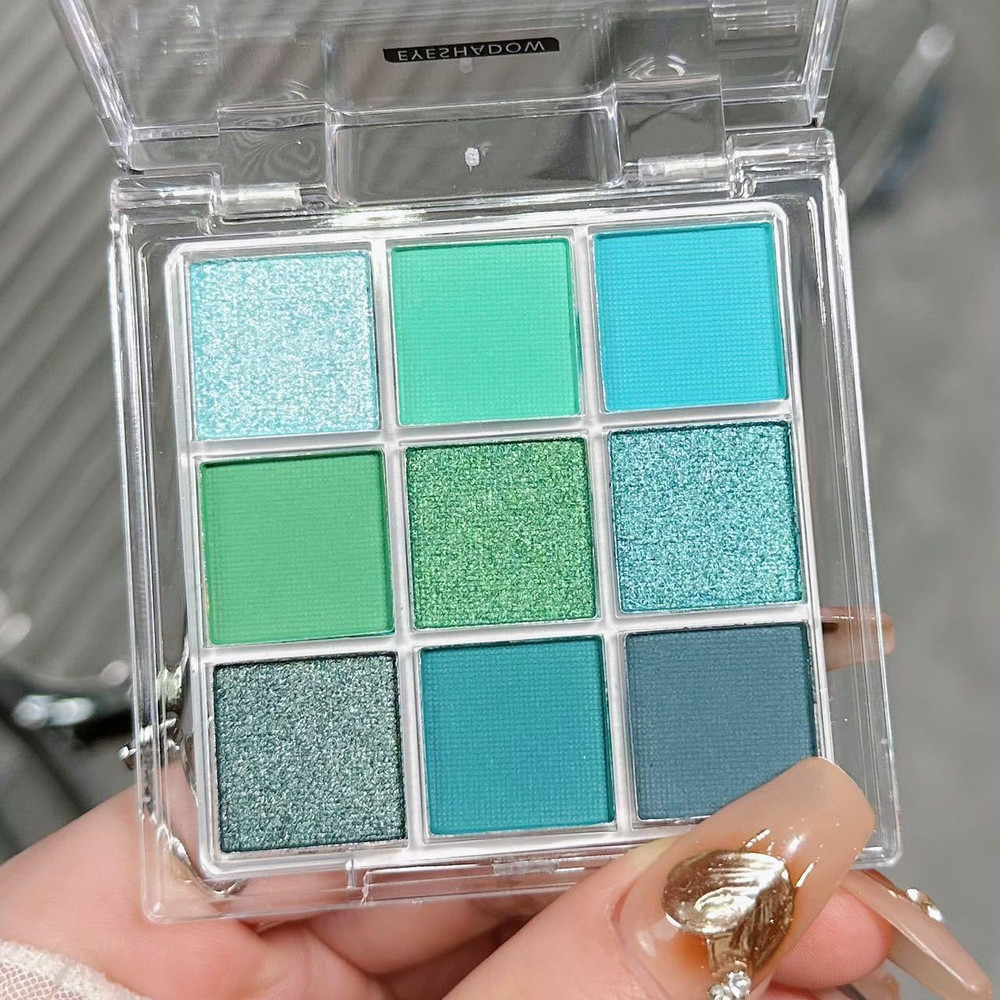 9 Colors Eyeshadow Palette - Avocado Green Theme
