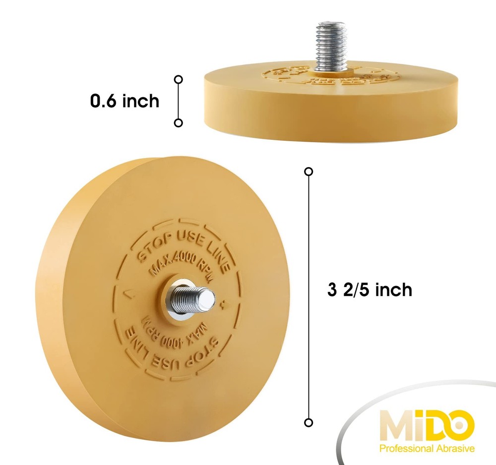 MIDO PROFESSIONAL ABRASIVE Eraser Wheel Decal Remover Tool Adhesive Remover...