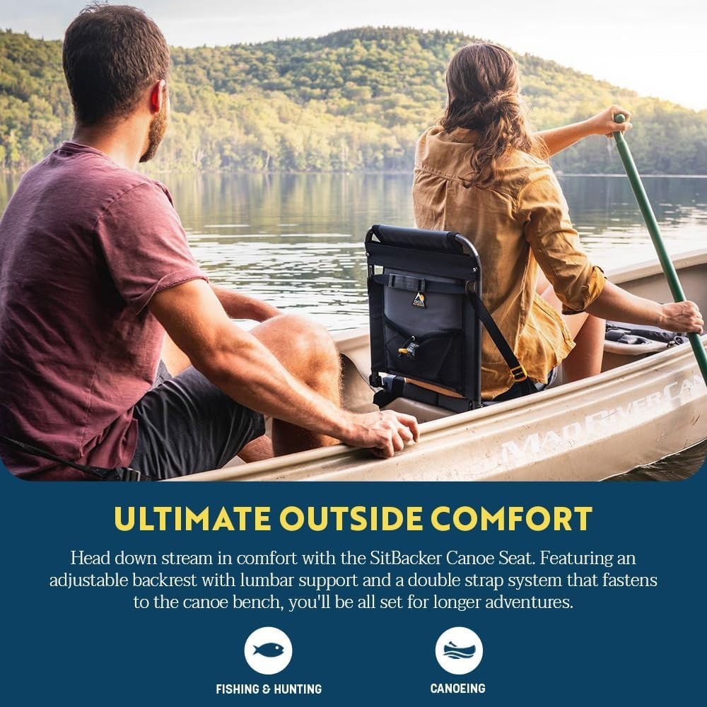 SitBacker Adjustable Canoe Seat with Back Support