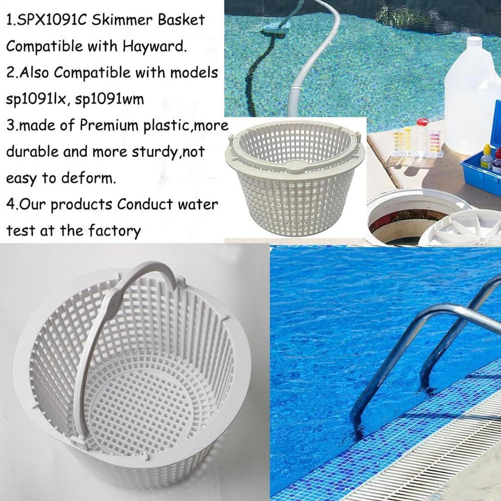 Pool Basket Skimmer Leaf Cleaning Strainer Handle Equipped Pool Skimmer