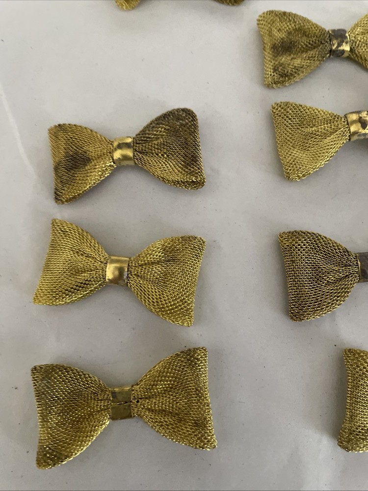 12 Vintage Brass Mesh Bow Findings