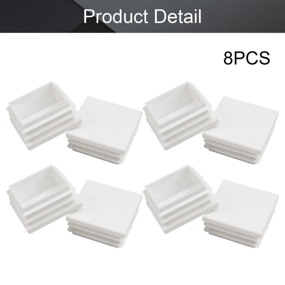 8/20Pcs Square Tube Hole Plug Plastic End Cap for Chair Table Glide Insert