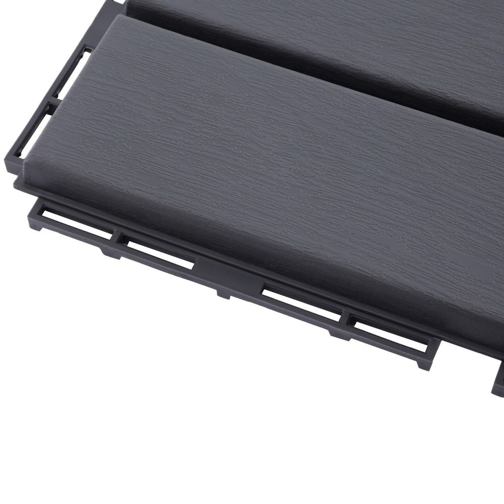 30 Pcs PB-319 Interlocking Deck Tiles Dark Gray Rectangular Efficient Drainage