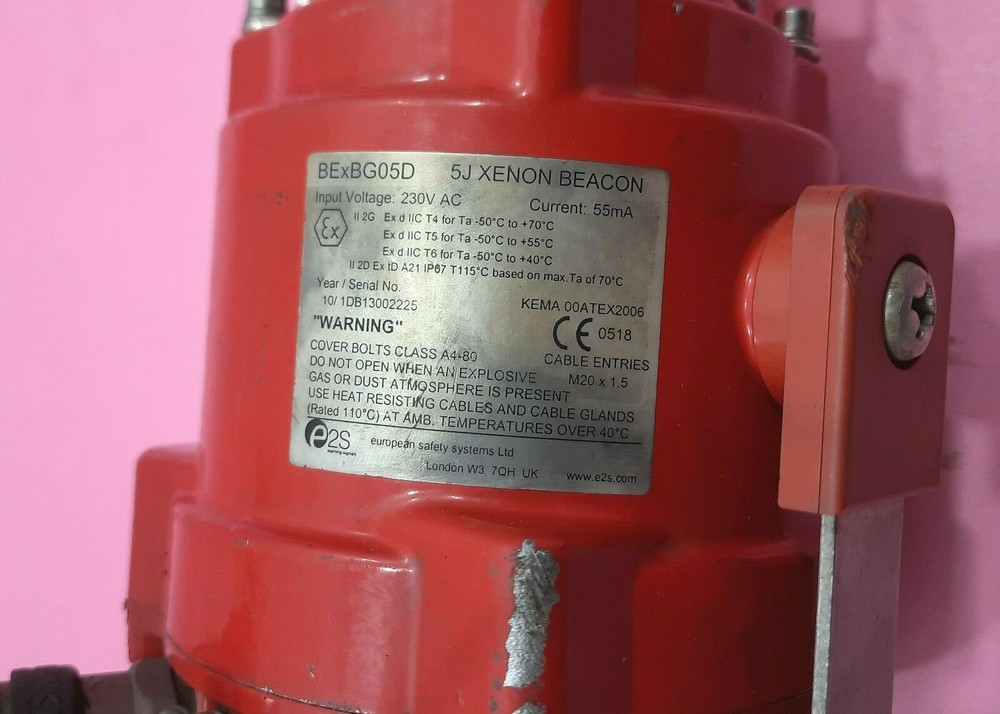 E2S BExBG05D 5J Xenon Beacon Red 230
