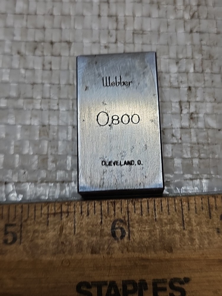 WEBBER .800" RECTANGULAR GAGE BLOCK
