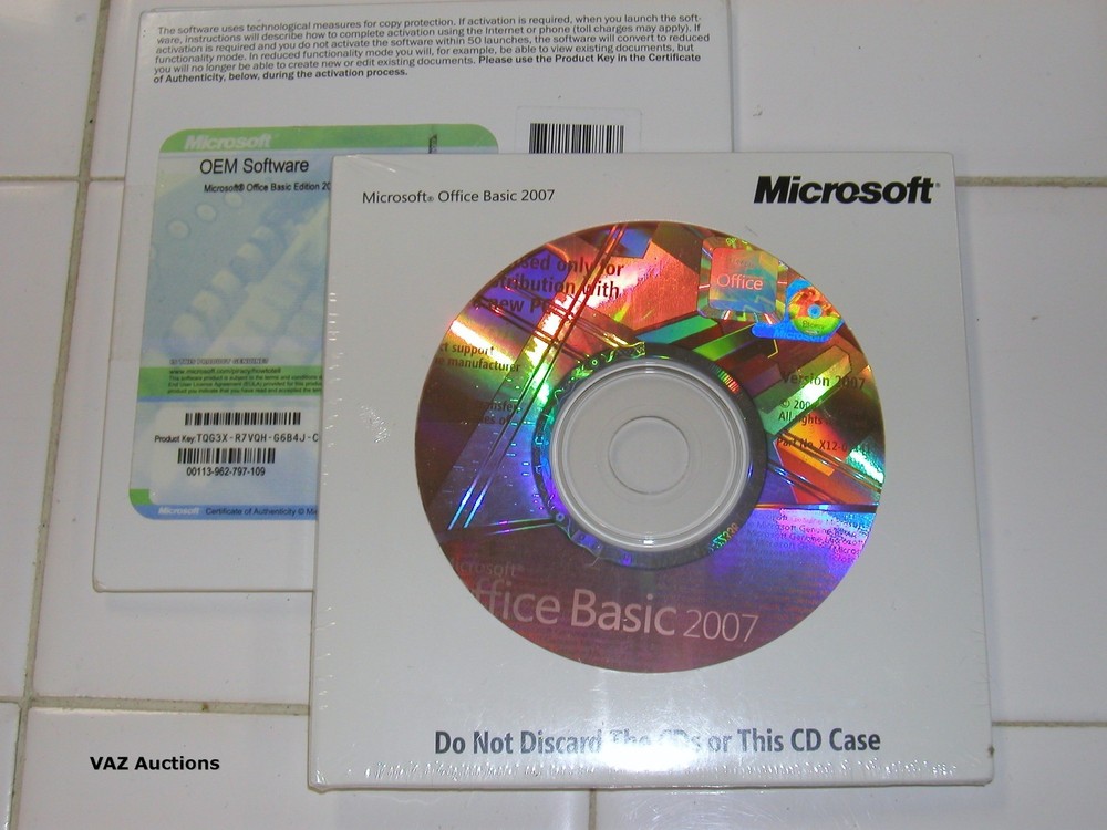 Microsoft Office 2007 Basic Edition BE Full English Version MS =BRAND NEW=