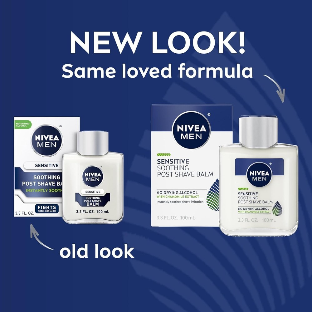 NIVEA Men Post Shave Balm Sensitive Chamomile Vitamin E 3.3 fl oz (100 ml) New