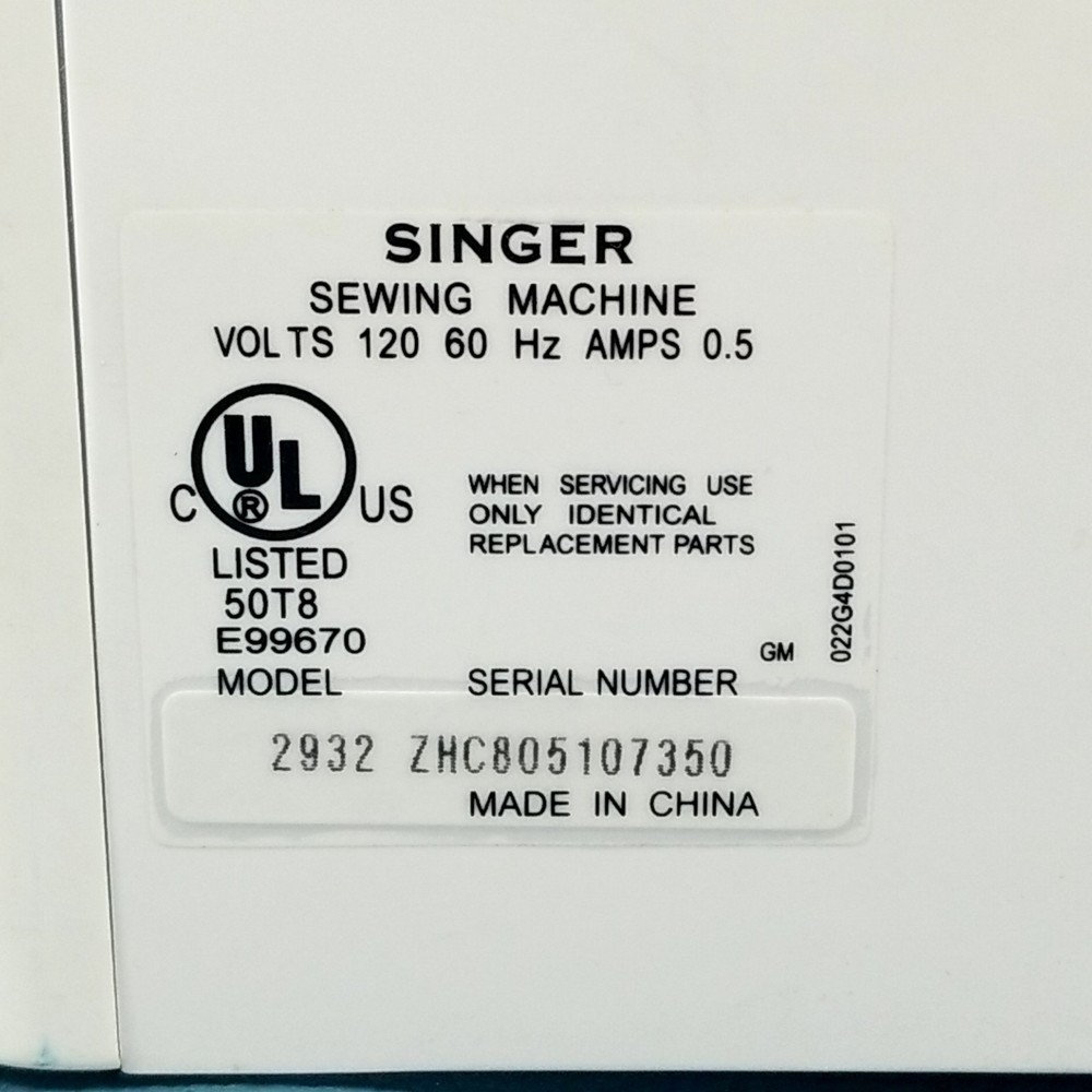 UNTESTED / No Pedal - Singer 2932 Sewing Machine 34 Stitch Patterns Beginners