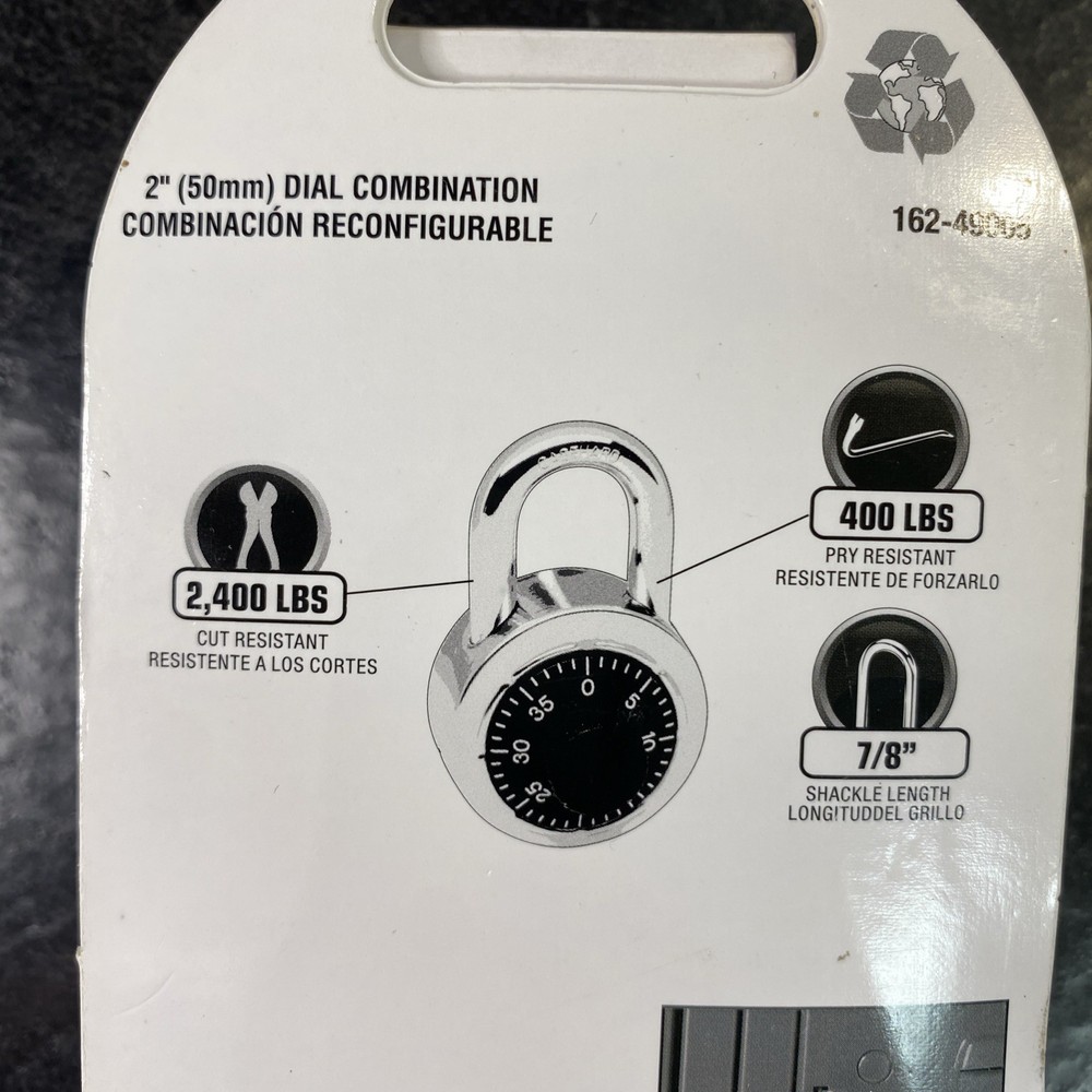 BLUE - BRINKS 50mm 1- 7/8 Inch Combination Padlock - Standard Security • Blue