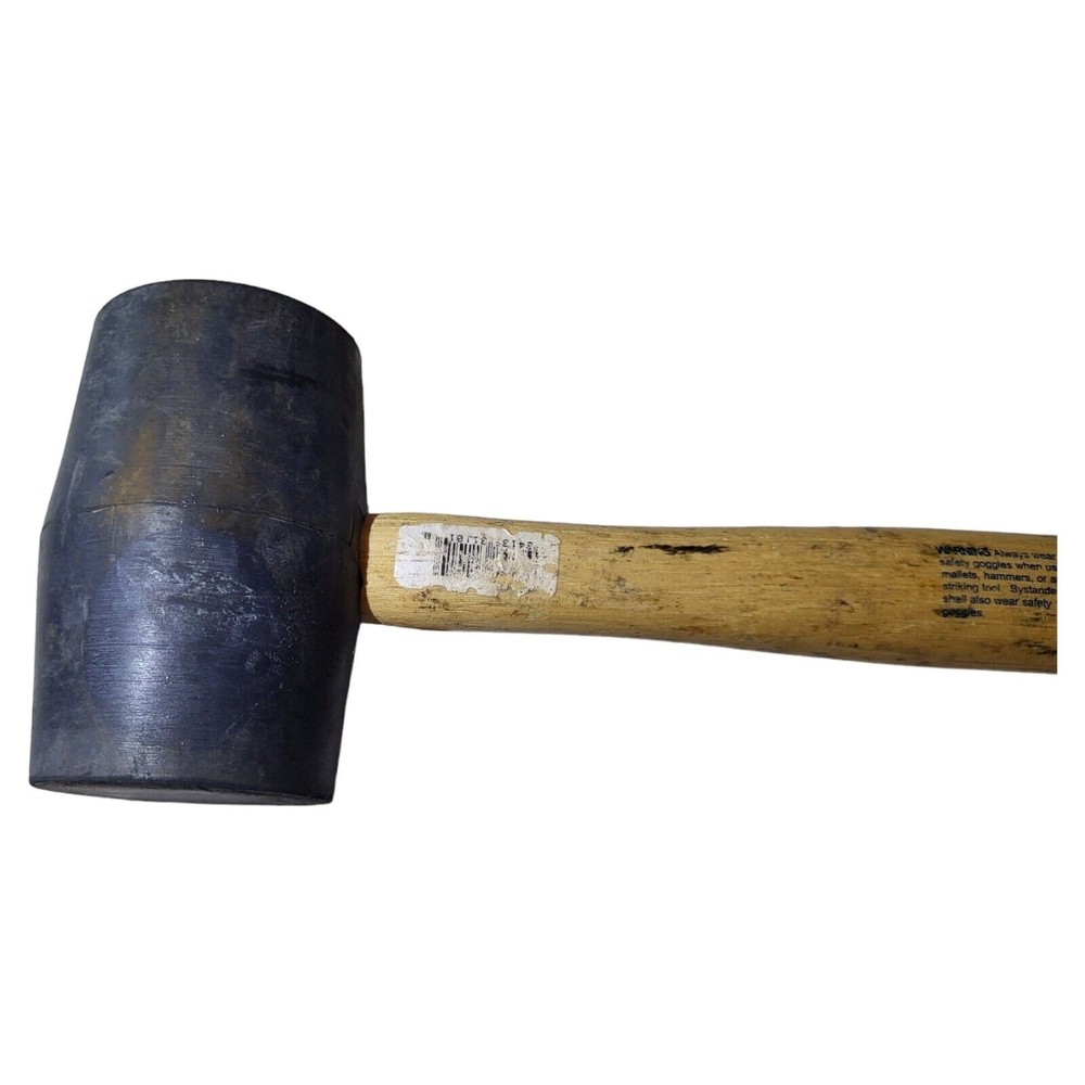 Estwing 22 Oz Rubber Mallet, Wood Handle , Black