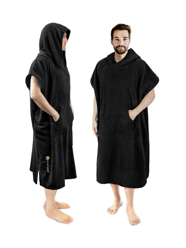 SUN CUBE Surf Poncho Changing Robe with Hood | Absorbent Quick Dry Microfiber...