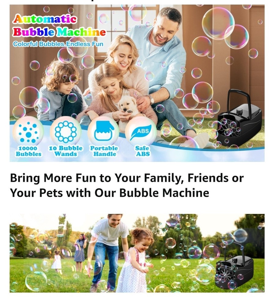 Bubble Machine, Automatic Blower Electronics Maker for Black
