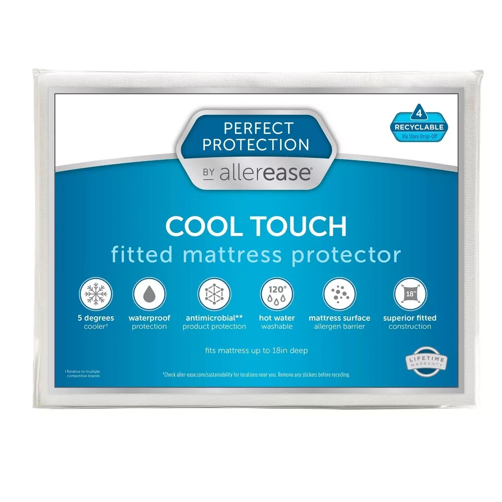 Allerease Perfect Protection Cool Touch Waterproof Machine Washable Fitted FULL