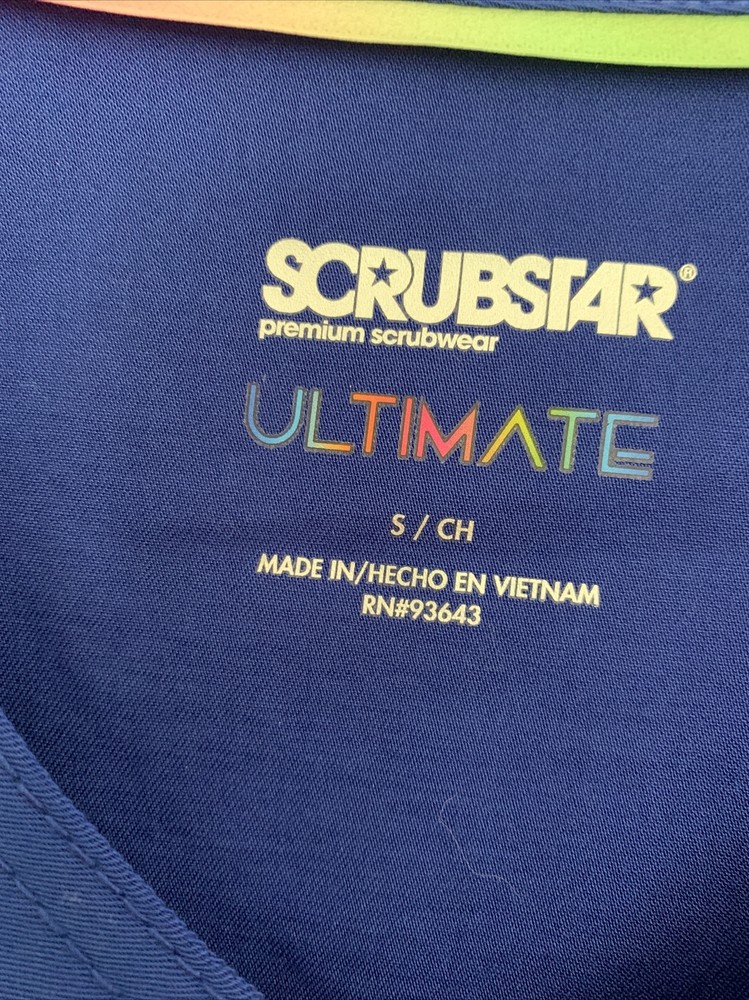 SCRUBSTAR Small ULTIMATE STRETCH Electric BLUE SCRUB TOP