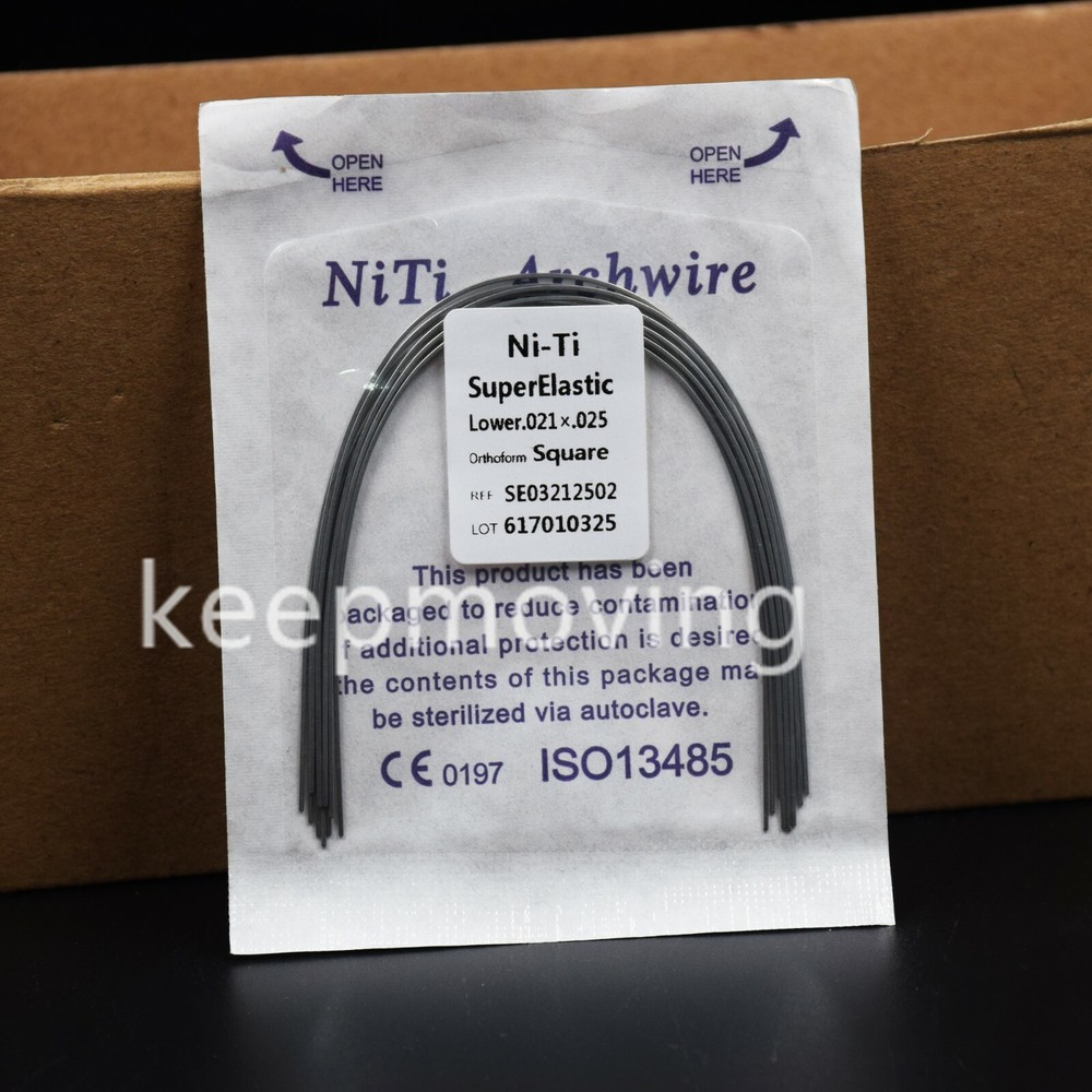 10 Packs Dental Super Elastic Niti Rectangular Arch Wires Square Form All Sizes