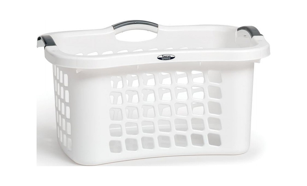 CLOTHES HAMPER LAUNDRY BASKET Clothing-Vented Plastic White
