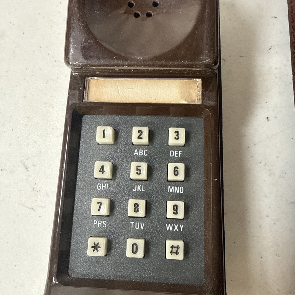 Northern Telecom Brown Leather Wrapped Push Button Telephone Prop