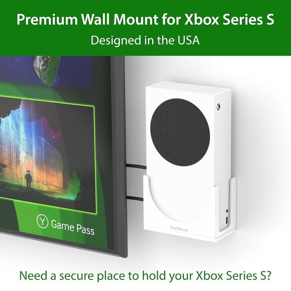 Total Mount: Stylish Wall Mount for Xbox Series S with Ventilation Features