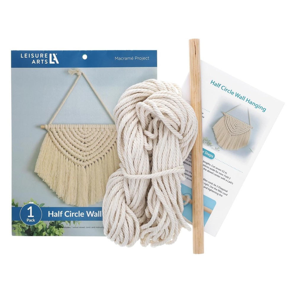 Macrame Kit Half Circle Hanging, Macrame Kits for Adults Beginners, Wall Hang...