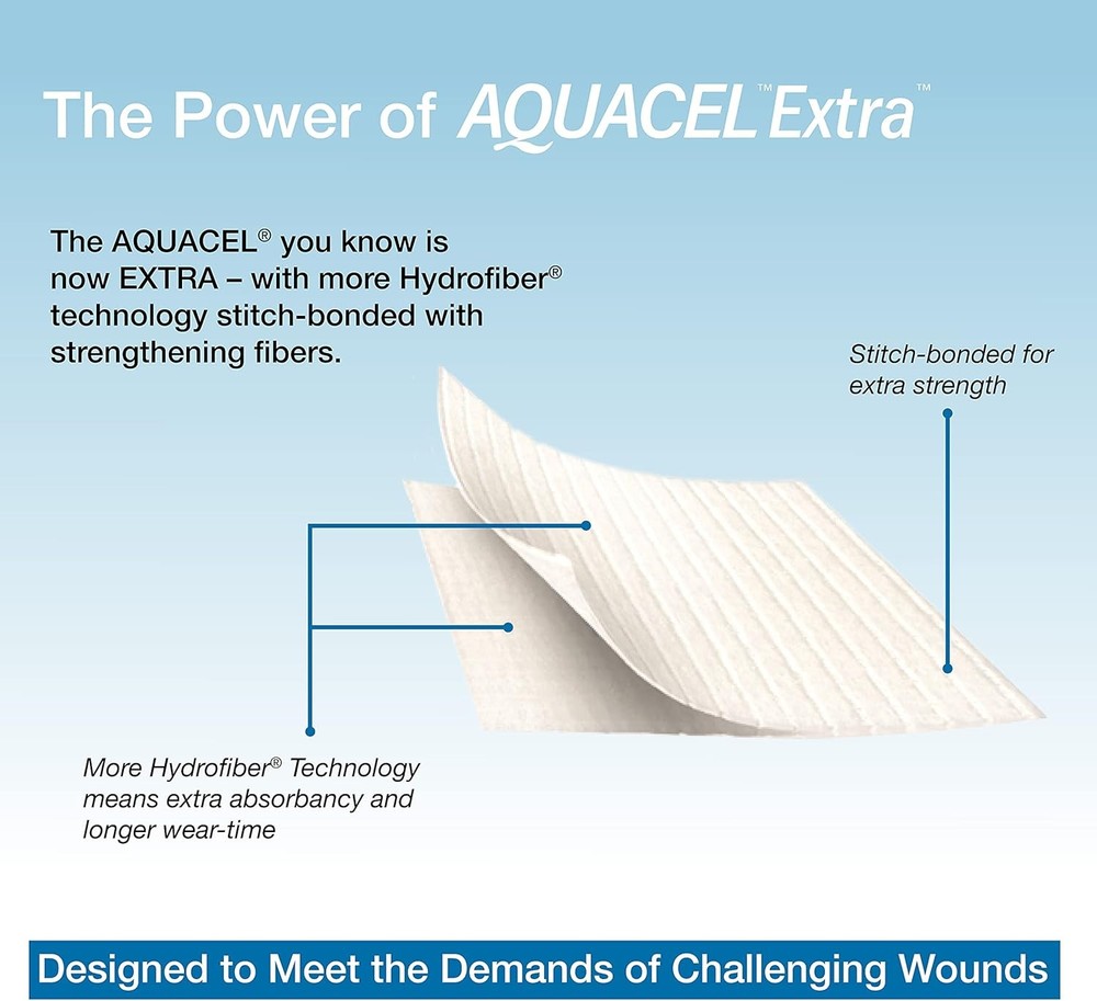 Extra 6"X6" Hydrofiber Absorbant Dressing for Moderate to Highl
