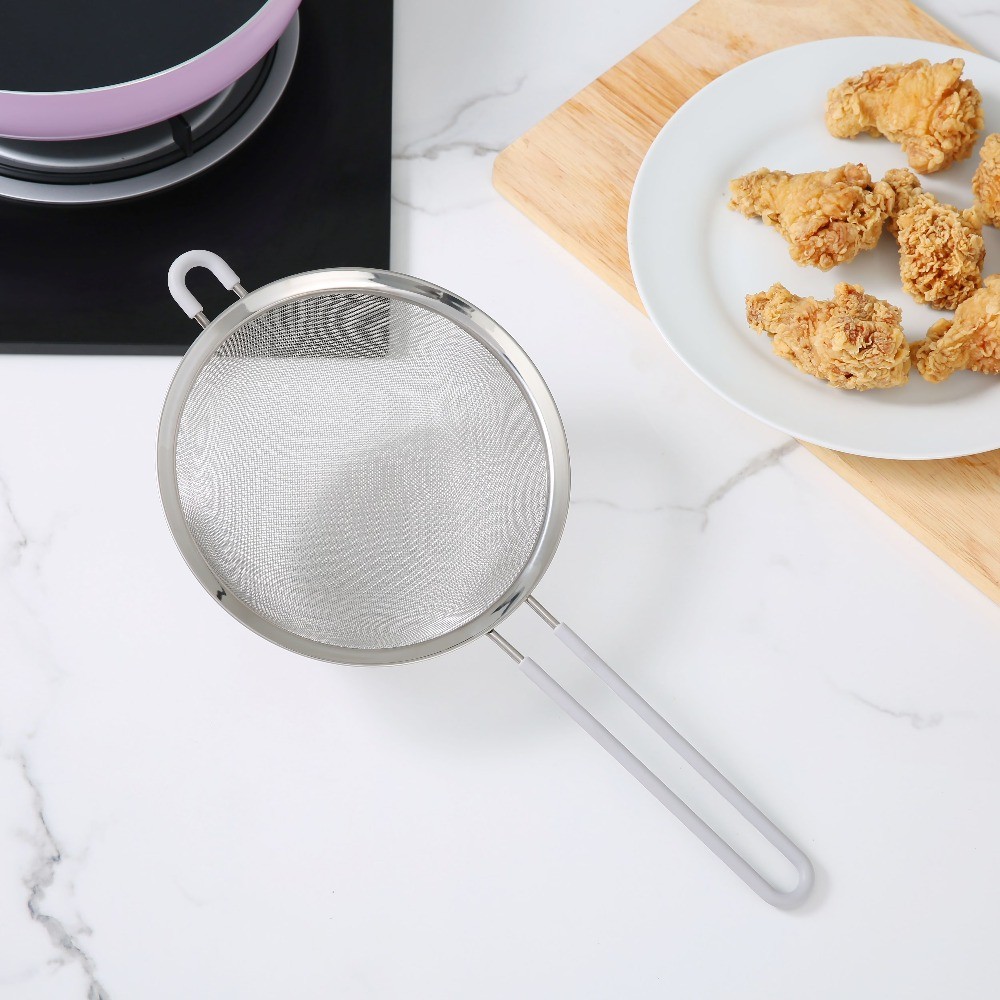 8" Stainless Steel Fine Mesh Strainer, Silver