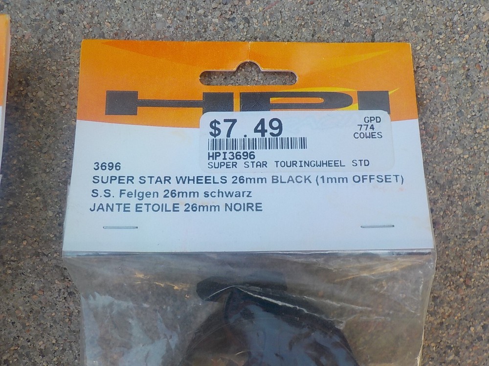 HPI Super Star Black 26mm/1 mm Offset Wheels (2) #3696