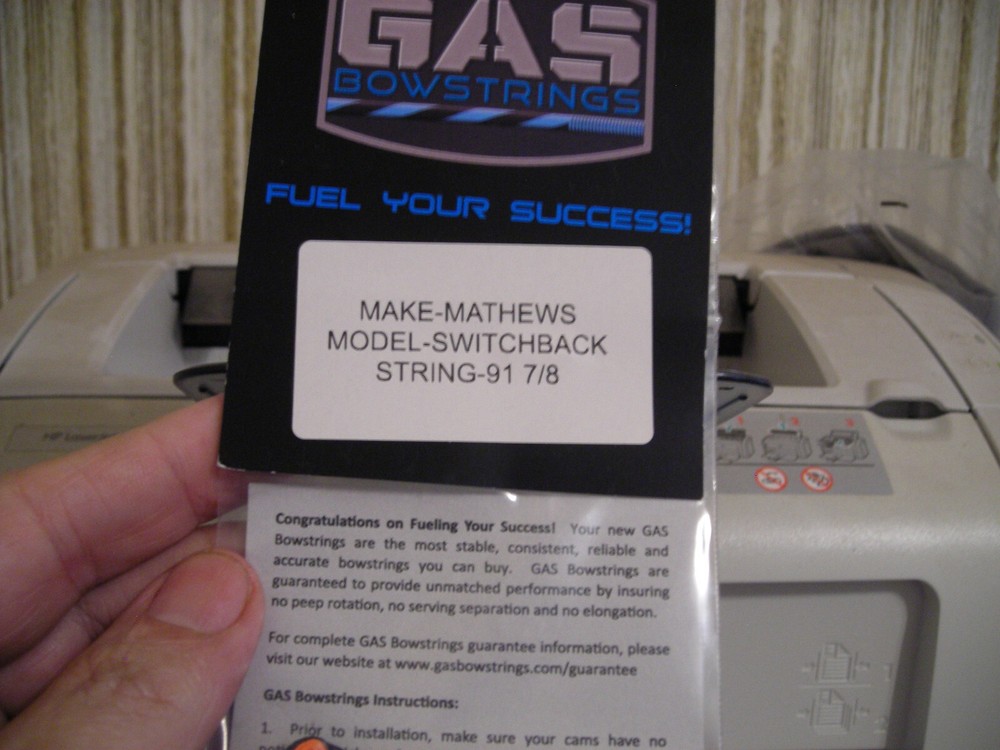 Gas Bowstrings Mathews Switchback String ONLY Black and Flo Orange