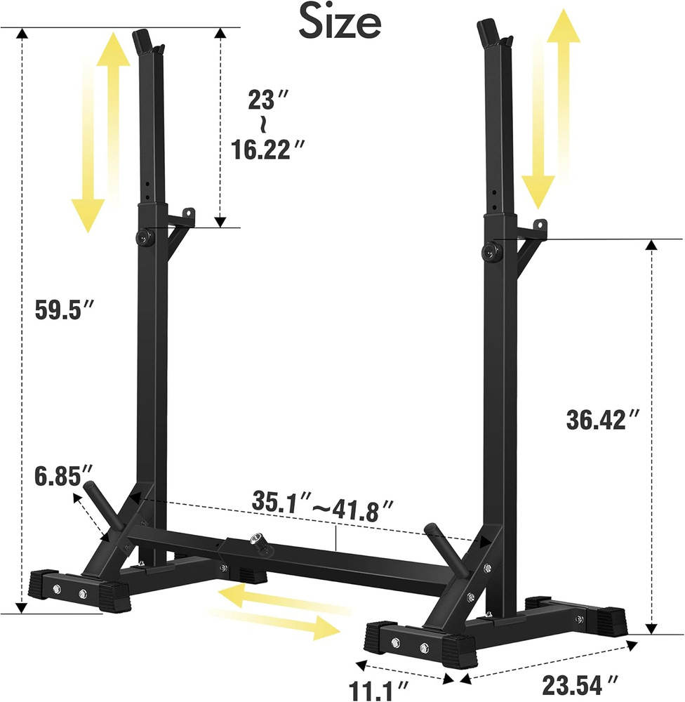 Adjustable Squat Rack Stand Multi-Function Barbell Rack Weight Lifting Gym Dumbb