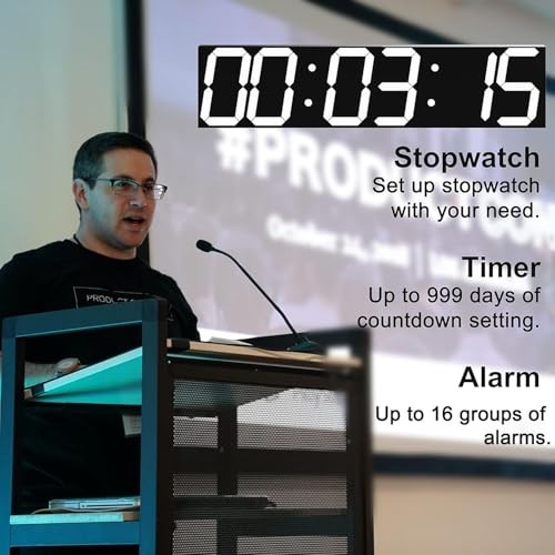 Digital Wall Clock, Oversize Led Digital Clock with Auto Dimmer, Huge White