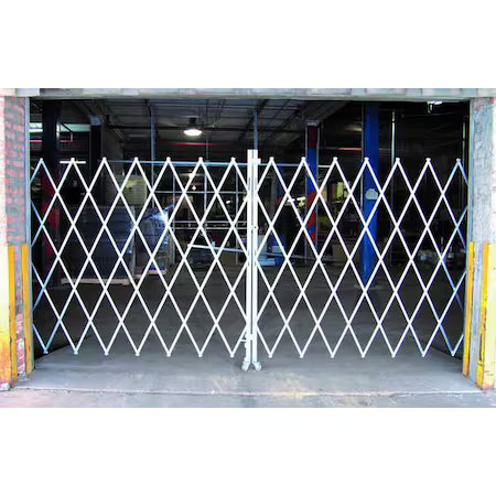 Folding Gate, Gray, 12 To 14 Ft. Opening W, Peco 1475