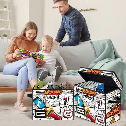 Comic Book Storage Box Organizer - Collapsible Heavy Duty Bin, Holds 160-180 Com