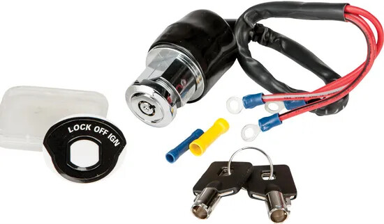 Harddrive 3 Postion Chrome Round Key Ignition Harley Disc Glide 84