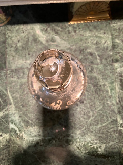 Vintage Silver Overlay Liquor Decanter