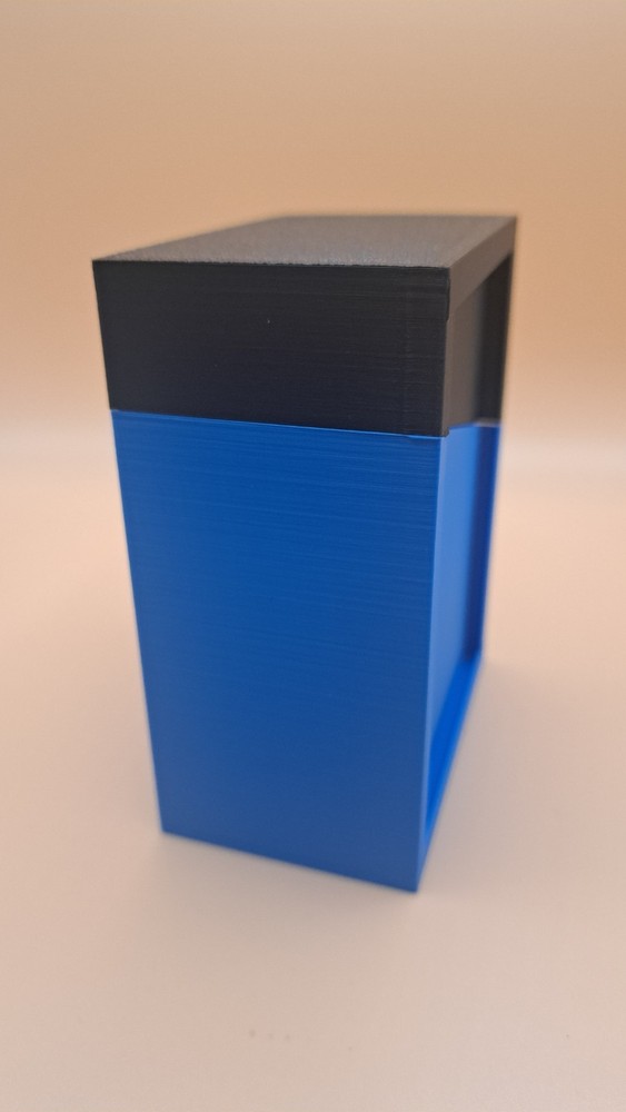 3d Printed Standard 60 Card Deck Box (Black Top Blue Bottom)