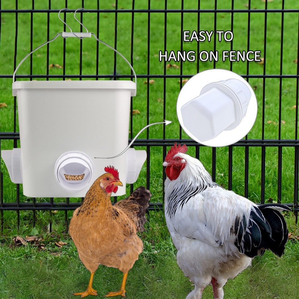 Automatic Chicken Feeder and Waterer Set Hanging No white
