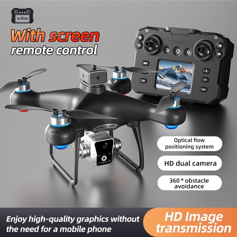 Hobby Drone With Screen On Controller, Airplane Helicopter Dual Black