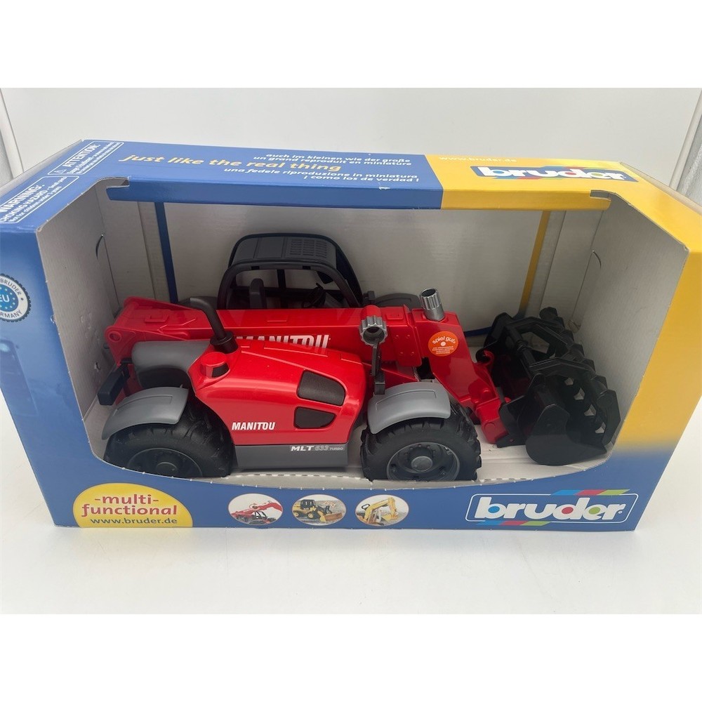 Bruder Manitou Telescopic Loader Telehandler w/ Bucket Attachment Boxed
