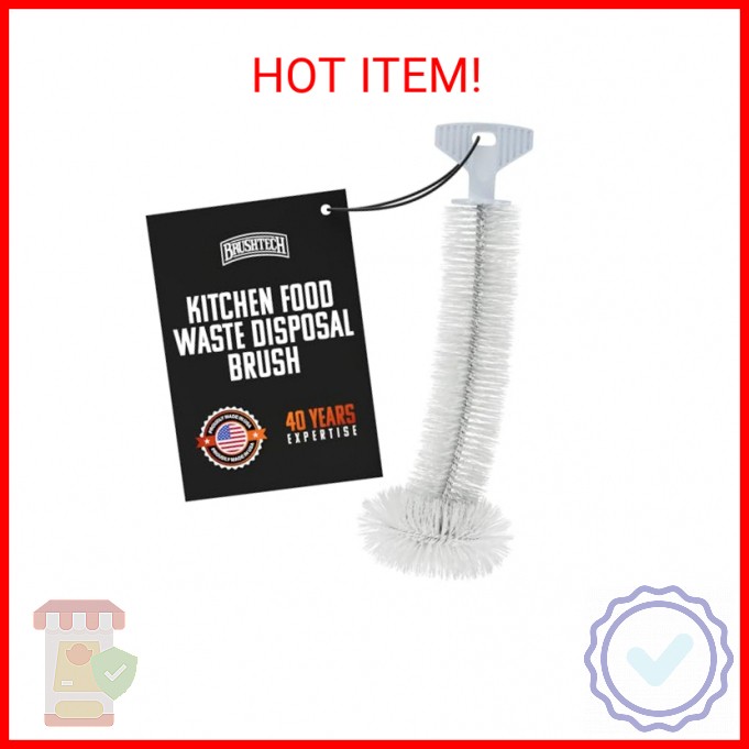 Brushtech Kitchen Sink Disposal Brush - Ergonomic T-Handle Cleaner with Rounded