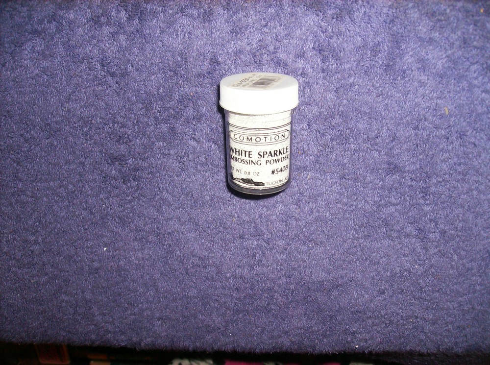 COMOTION EMBOSSING POWDER WHITE SPECKLED NEW IN SEALED PACKAGE
