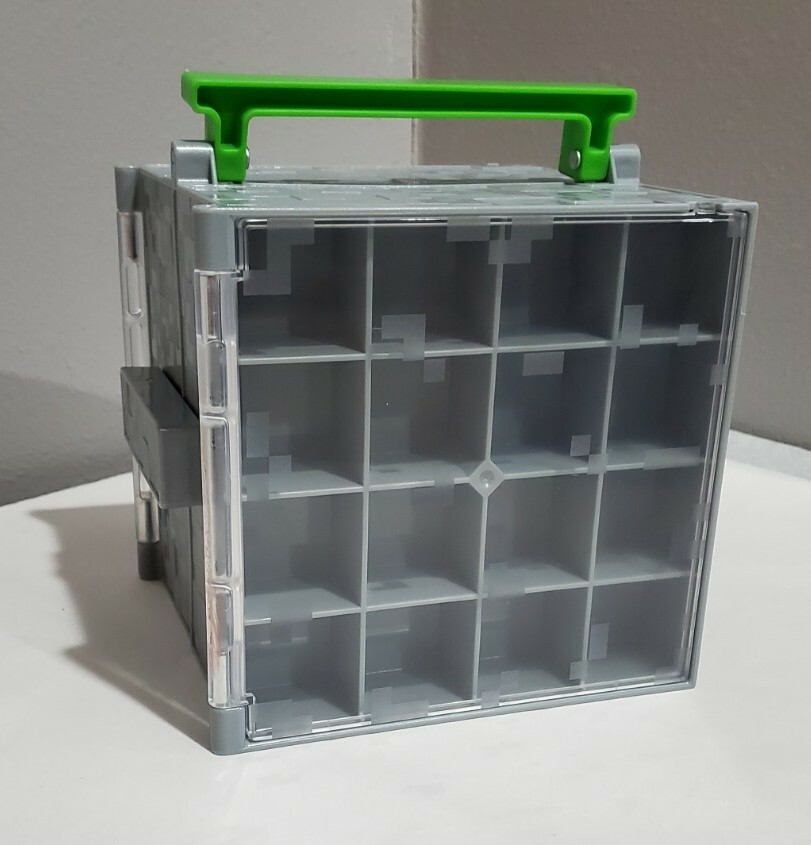 Minecraft Mini Figure Collector Case Stone Cube Playset Storage & Display Box.