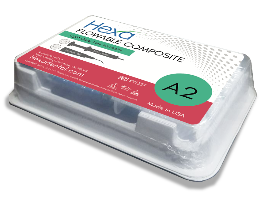 Hexa FLOWABLE COMPOSITE Light Cure Low Viscosity 4x 2g Syringe+ TIPS SALE!