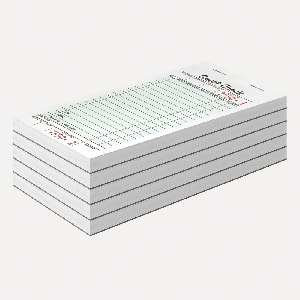 Durable Perforated Guest Check Pads, 50 Sheets Each, for Organized Transactions