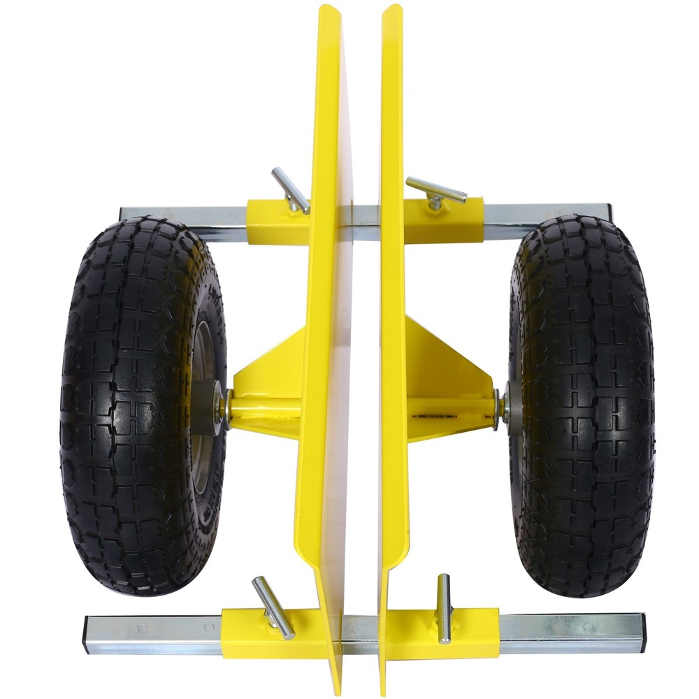 600lb Panel Dolly 10in Pneumatic Wheels Yellow Heavy Load