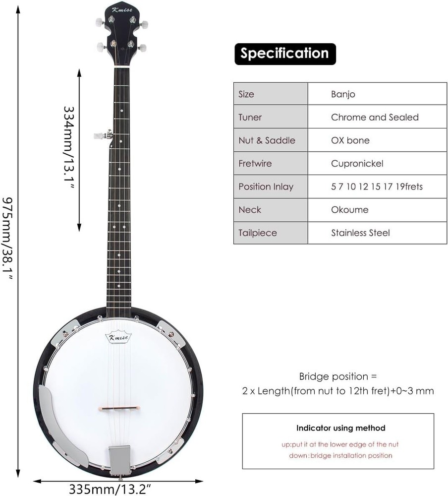5 String Banjo Starter Kit - Sapele & Okoume, Includes Tuner & Picks