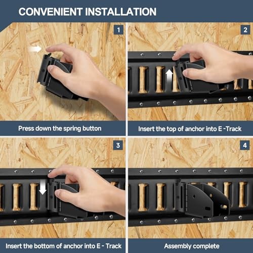 4 Pack E-Track Wood Beam End Socket Shelf Brackets |E Track Accessories Swivel