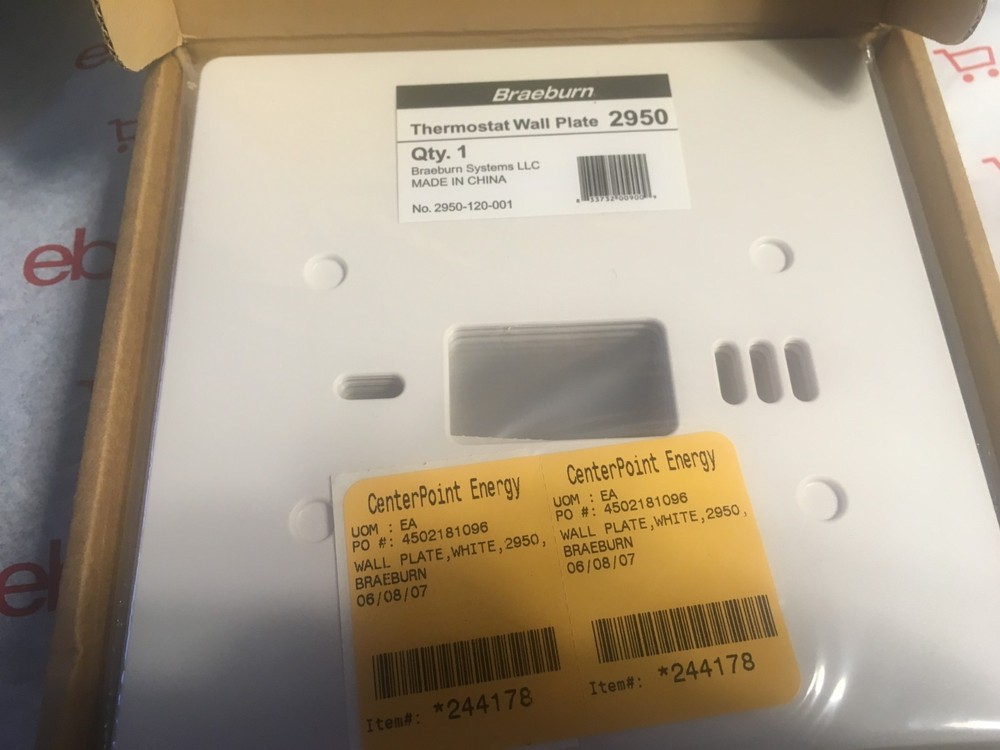 2950 Thermostat Wall Plate For All Braeburn Stats Box of 12