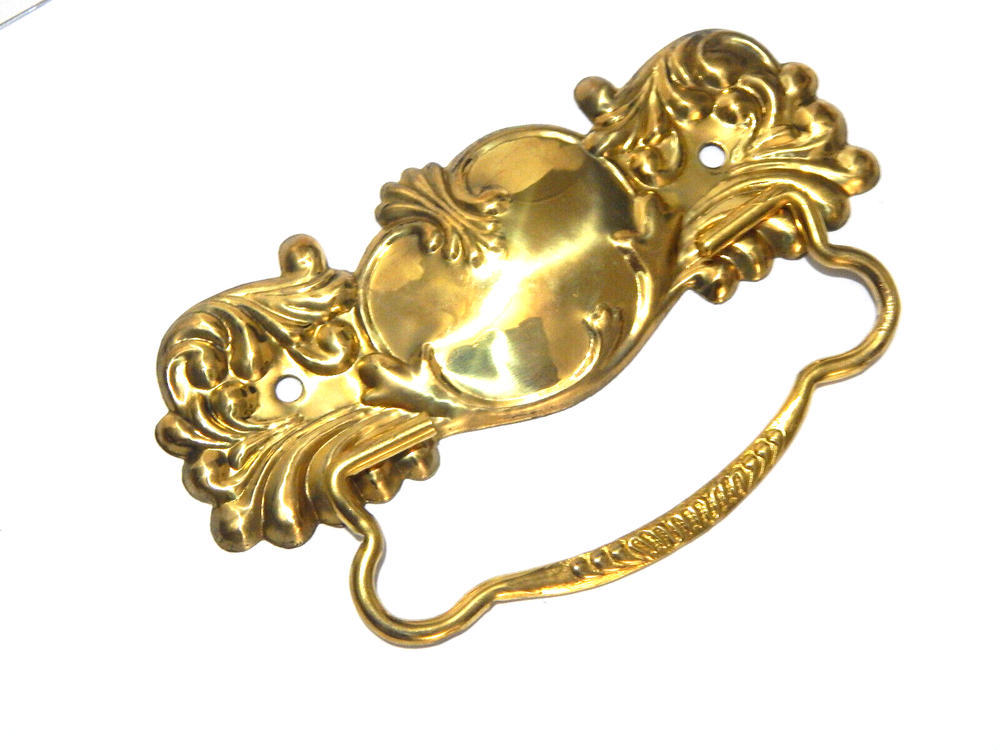 Victorian Vintage Drawer Pull Brass With Large Backplate