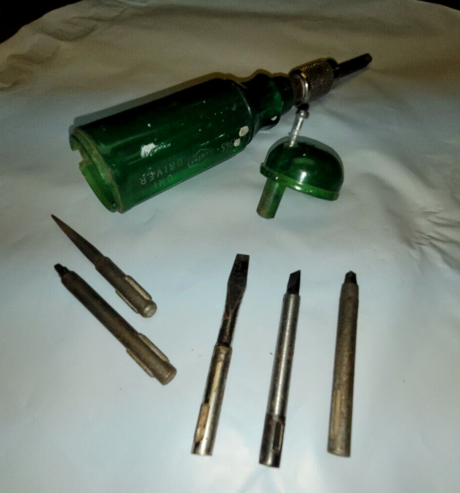 Vtg Cluthe Uni Driver Multi tool w/ Storage for Extra Bits Made in Canada 1965